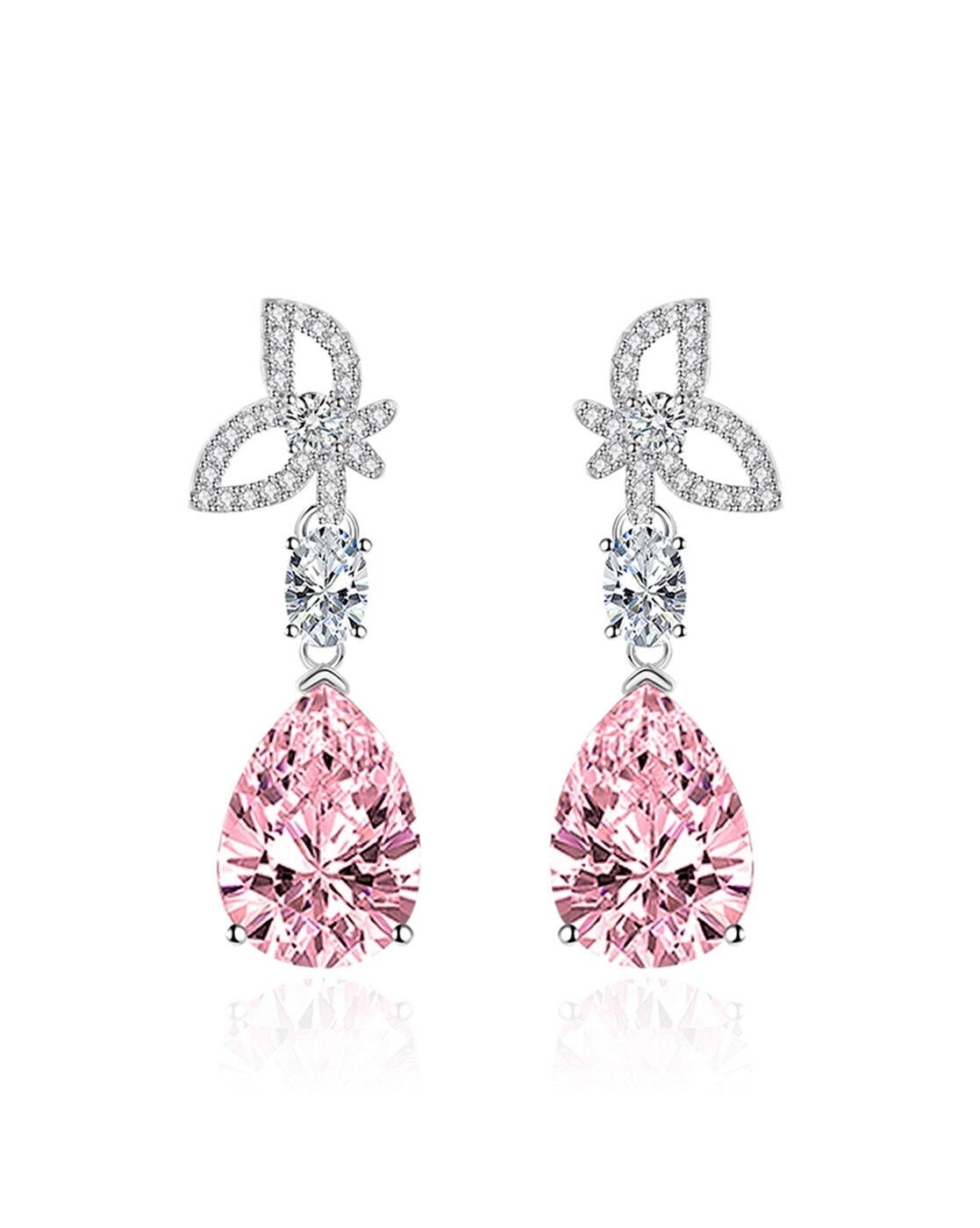 Frederic Sage Pink & White Diamond Square Drop Earrings in White & Rose  Gold | E2428XP-4-PWD | Borsheims