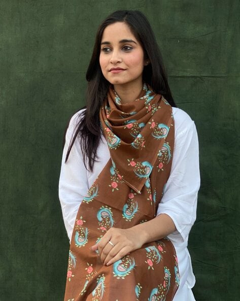 Women Printed Cotton Scarf Price in India