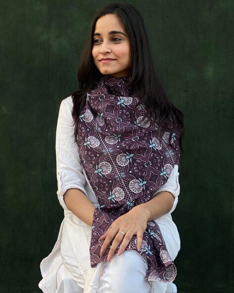 Women Printed Cotton Scarf Price in India