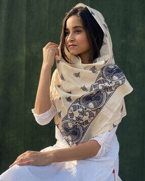 buta buti Women Block Print Cotton Scarf-picture-40