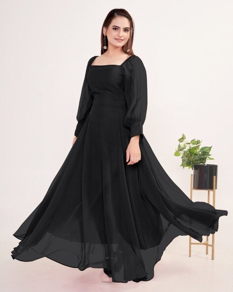 Update more than 125 black long frock dress best
