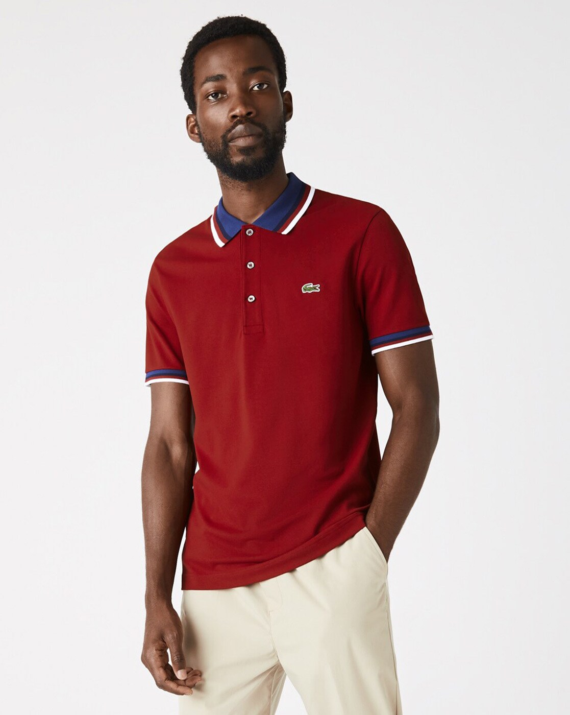 red lacoste polo