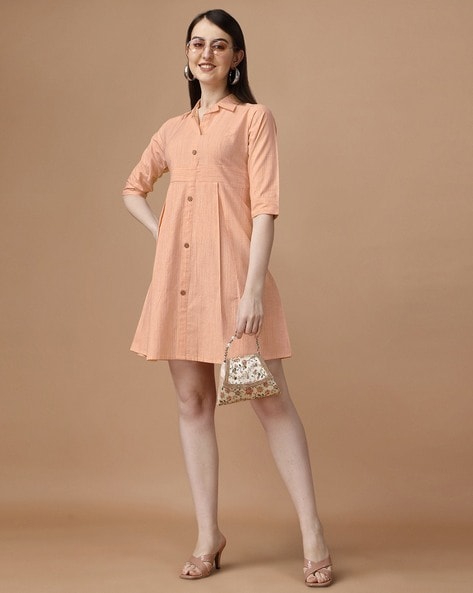 Peach shift clearance dress