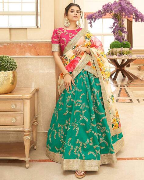 Buy Green Lehenga Choli Sets for Women by Fabpixel Online