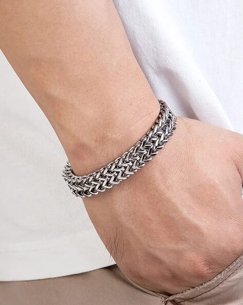 Silver Hand Bracelet Boy | Men Bracelets Silver | Fine Silver Bracelet Boy  - New Silver - Aliexpress