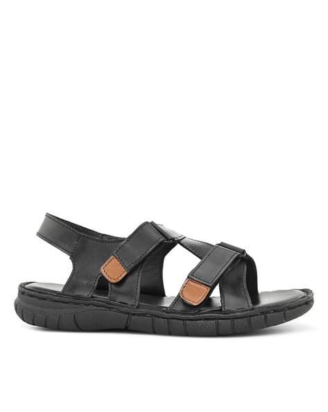 FASHION VICTIM Men Flat Heel Strappy Sandals with Velcro Fastening