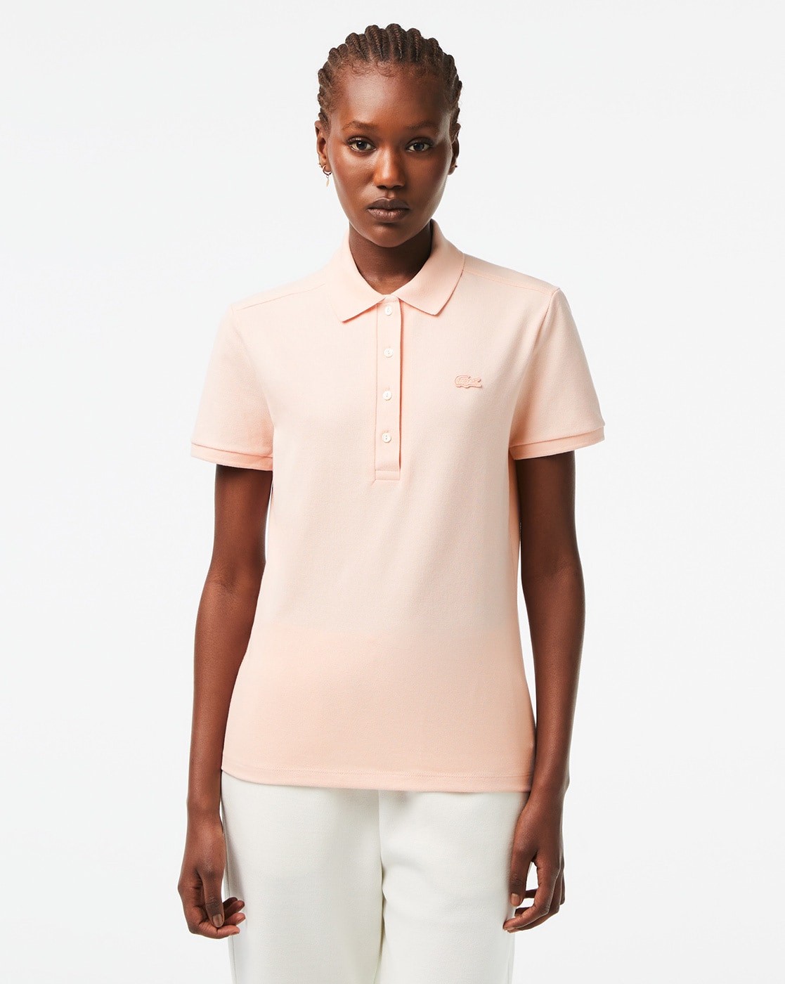 Womens pink outlet lacoste polo shirt