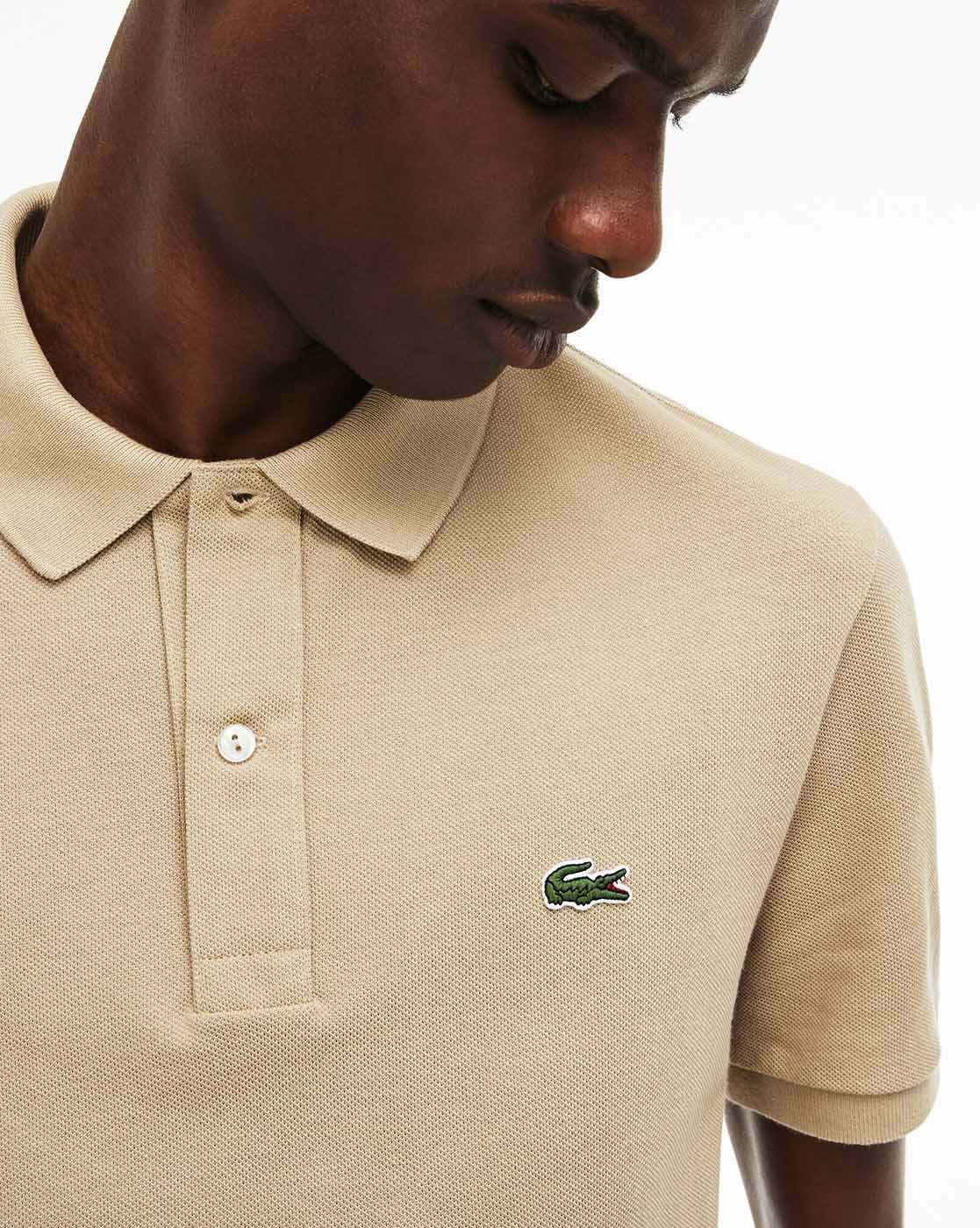 Polo lacoste beige hot sale