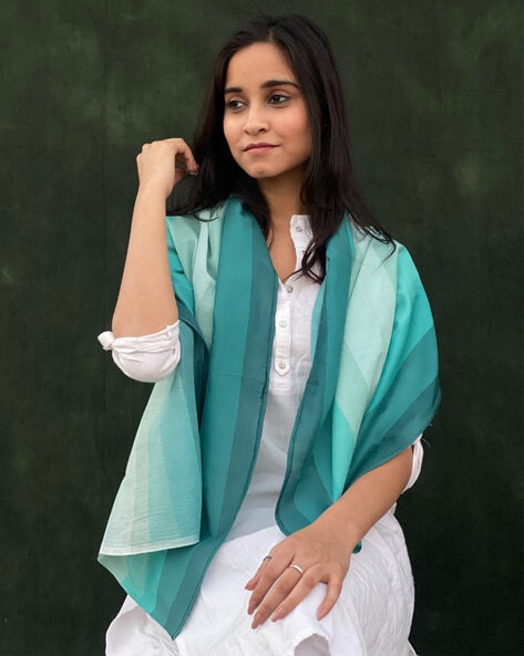 Women Colourblock Cotton Scarf Price in India