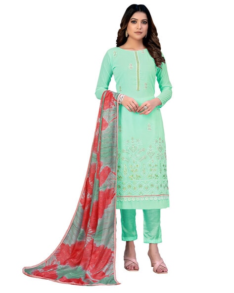 Women 3-Piece Unstitched Dress Material Price in India