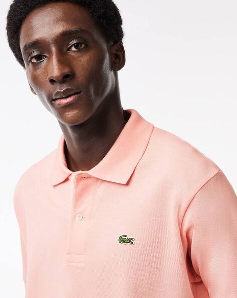 lacoste pink polo mens