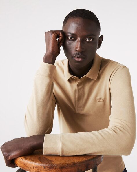 Tan lacoste outlet shirt