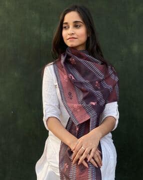 buta buti Women Floral Print Cotton Scarf-picture-17