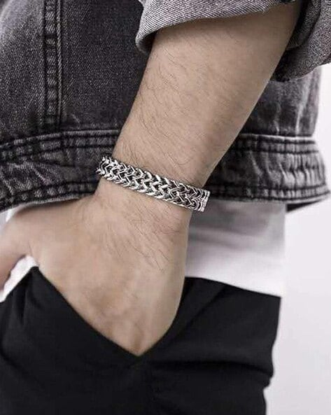 Buy Silver-Toned Bracelets & Kadas for Men by Fashion Frill Online