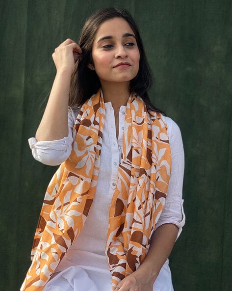 Women Printed Cotton Scarf Price in India