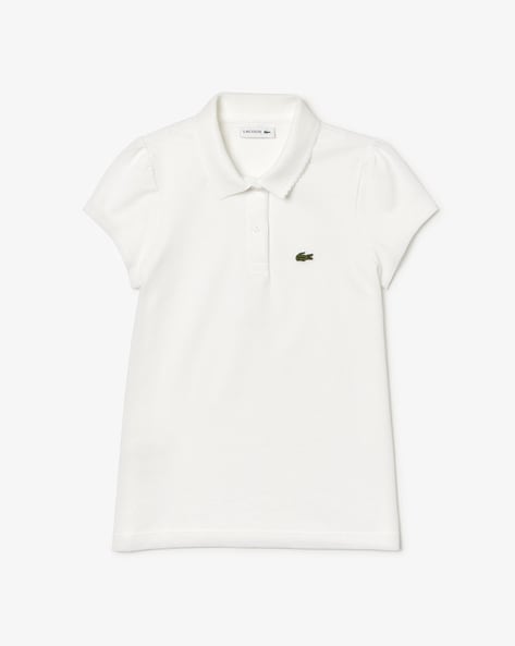 LACOSTE Scalloped Collar Mini Pique Polo T-Shirt