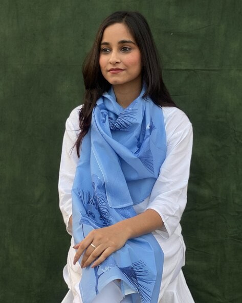 Women Graphic Print Cotton Scarf Price in India
