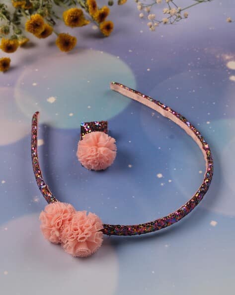 Set of Embellished Hair Band Hair Pin