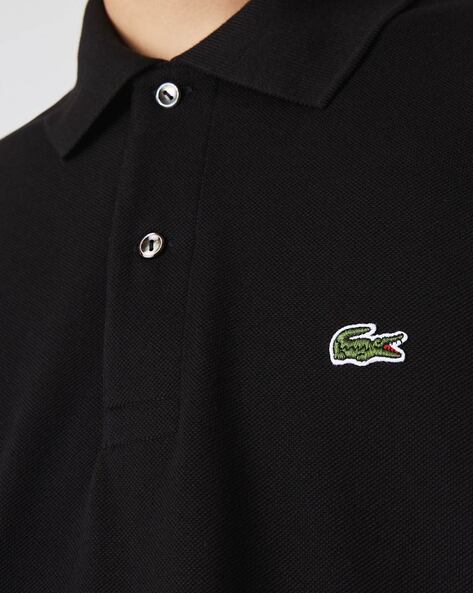 Black lacoste polo clearance sale