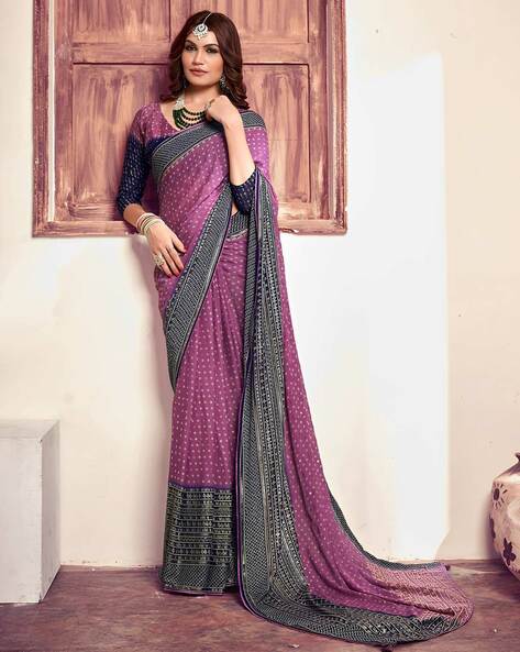 Buy Pink Sarees for Women by SATRANI Online