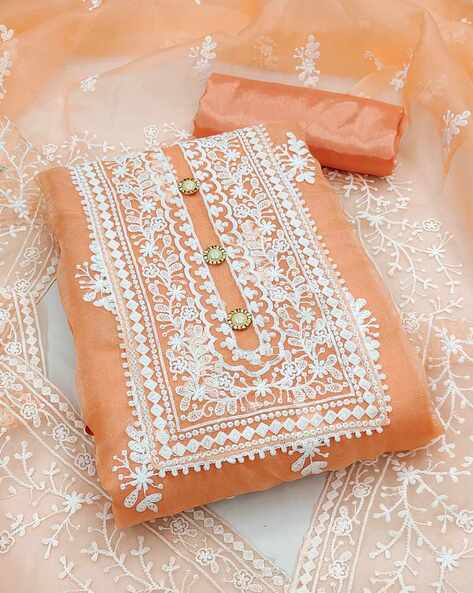 Women Embroidery Unstitched Dress Material Price in India