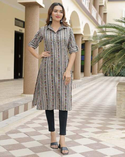 Buy Black Kurtis Tunics for Women by Yagnik Online Ajio