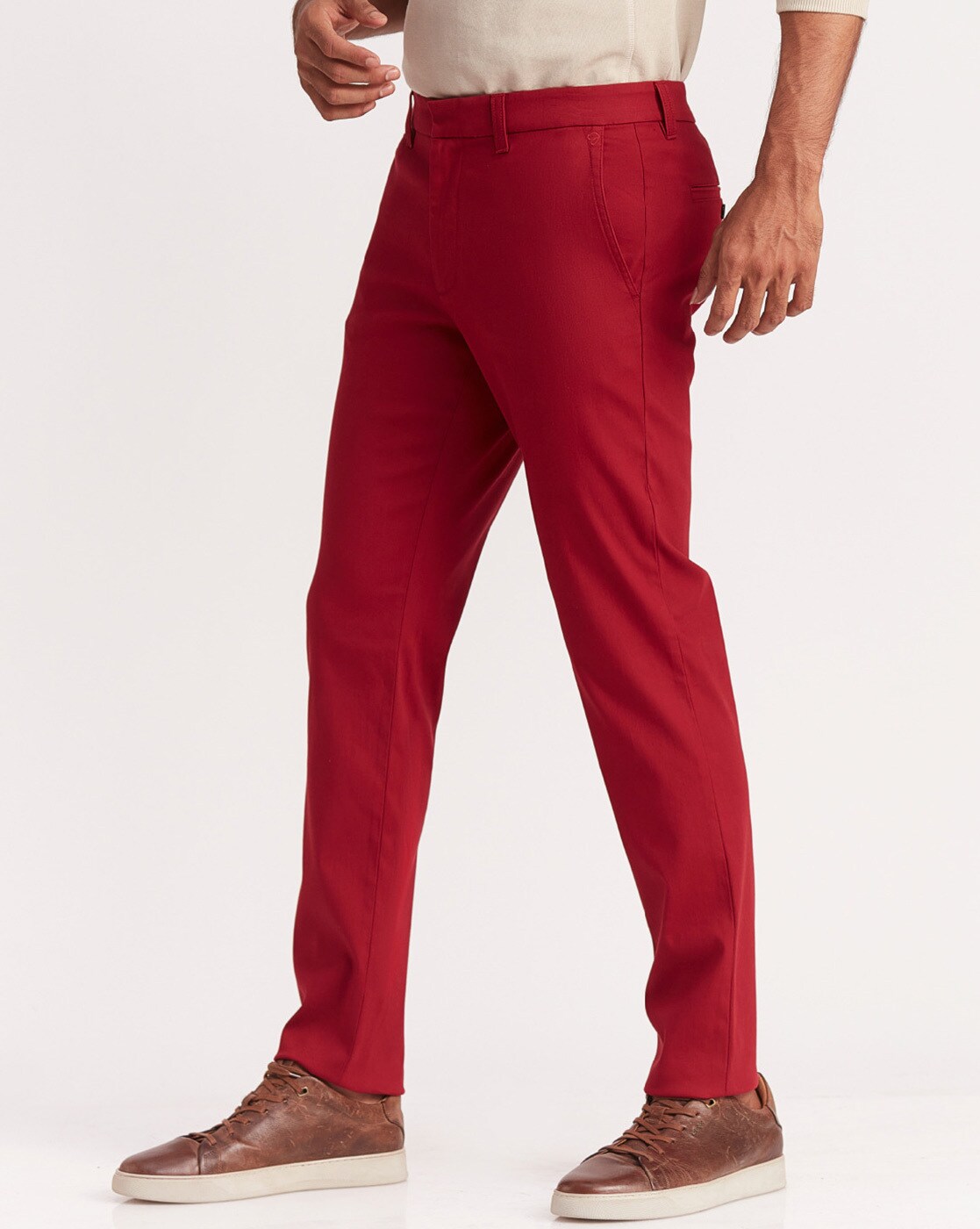 Mens Red Slim Fit Dress Pants | Gerardo Collection