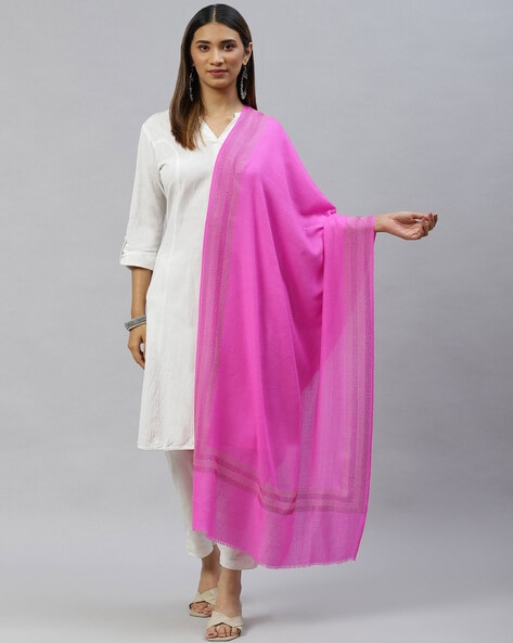 Woven Shawl with Contrast Border Price in India