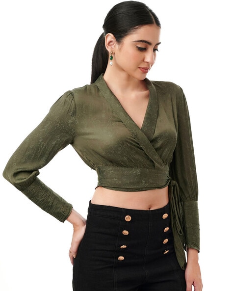 Wrap Top with Waist Tie-Up