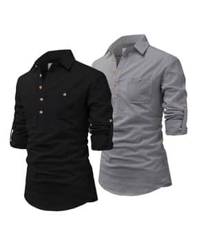 vida loca Pack of 2 Men Slim Fit Short Kurtas-picture-33