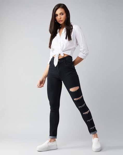 Buy Black Jeans & Jeggings for Women by MISS CHASE Online