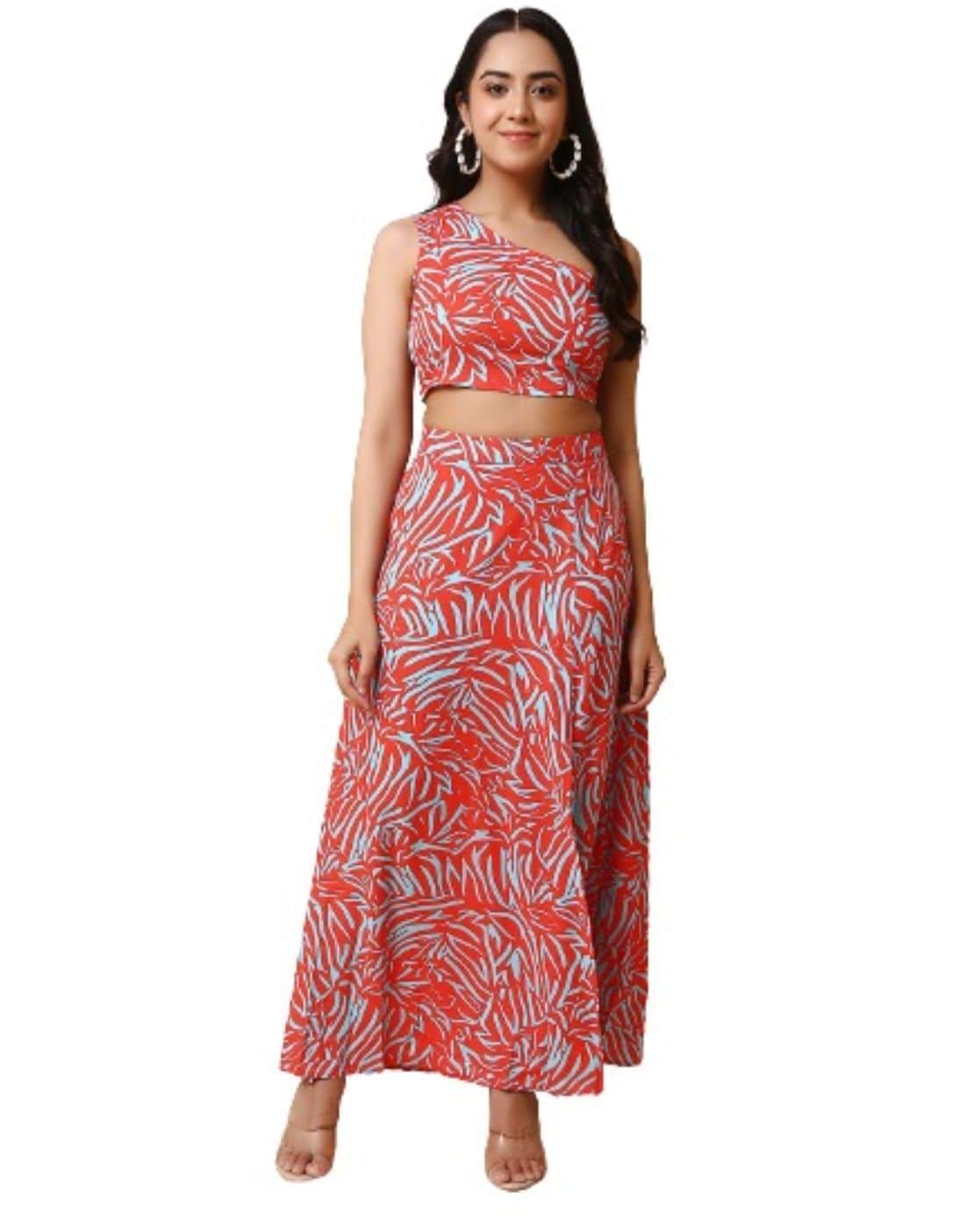 White/Black Crop Top Skirt Set – The Indian Cause