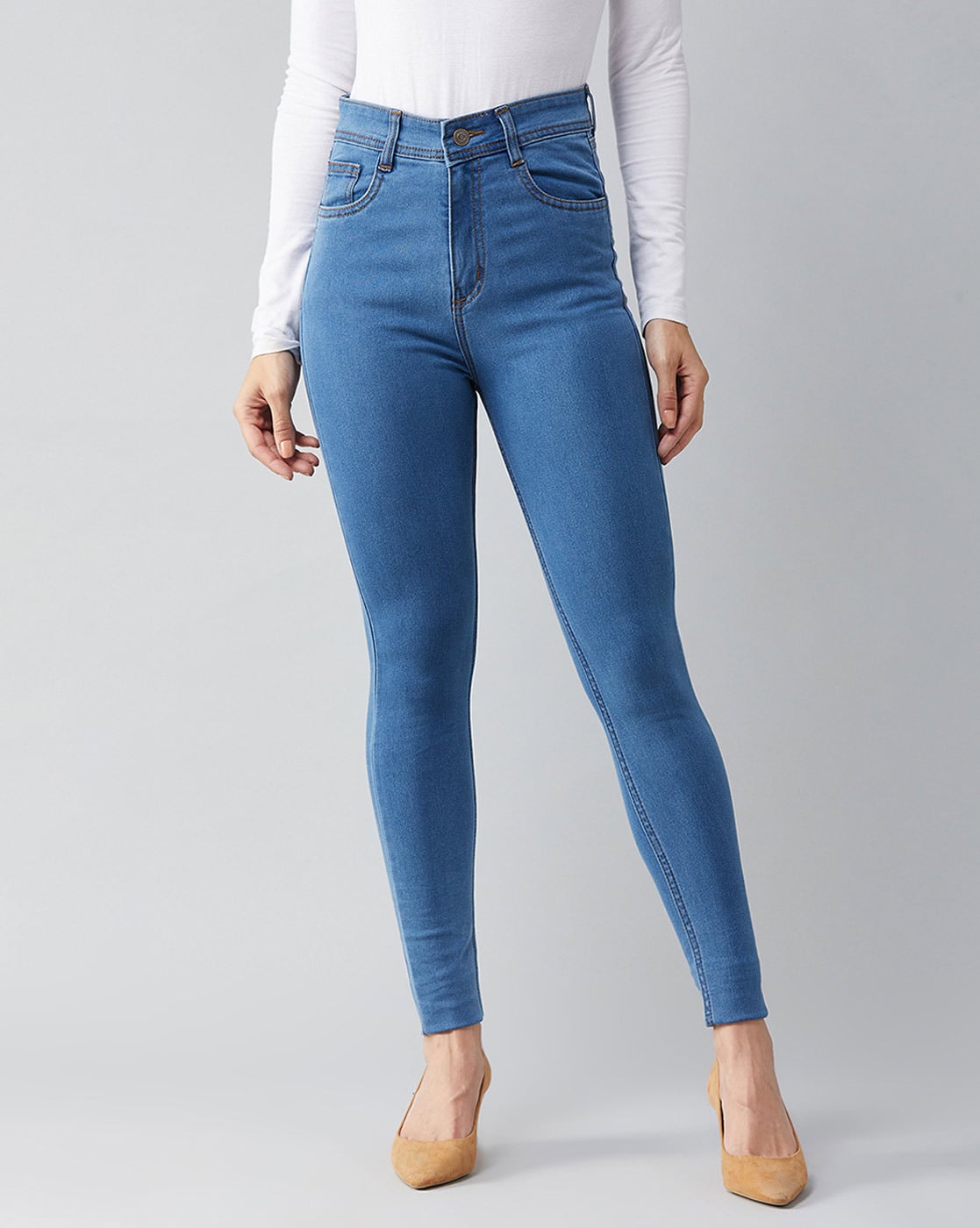Buy Blue Jeans Jeggings for Women by MISS CHASE Online