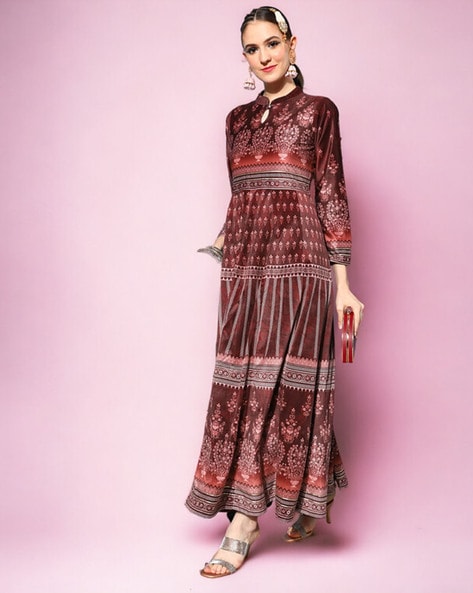 Ahalyaa pink clearance printed anarkali