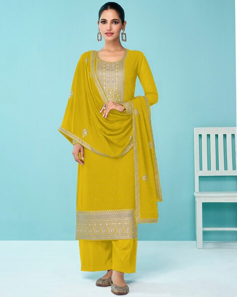 Yellow Printed Pure Cotton Patiala Dress Material, प्रिंटेड कॉटन ड्रेस  मटेरियल, सूती मुद्रित ड्रेस मटेरियल - Maia Nava, Bengaluru | ID:  2851808075033