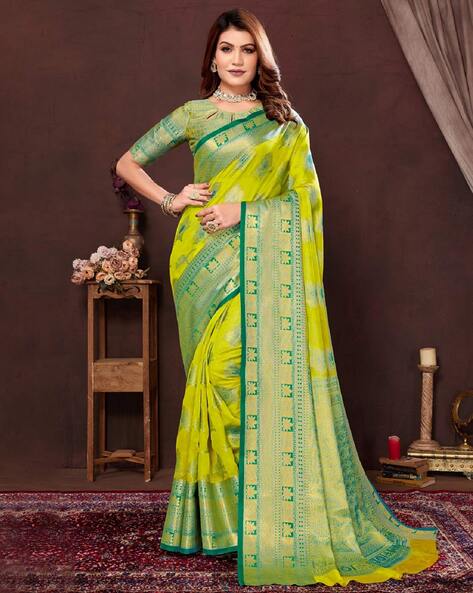 Buy Yellow Sarees for Women by Mm Venture Online