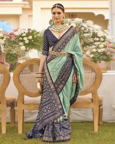 Exclusive mantra printed designer cotton saree with embroidered motifs –  Sujatra