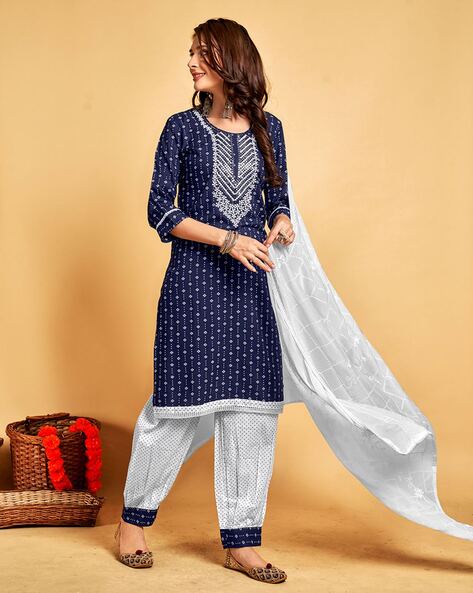 W women printed straight on sale kurta