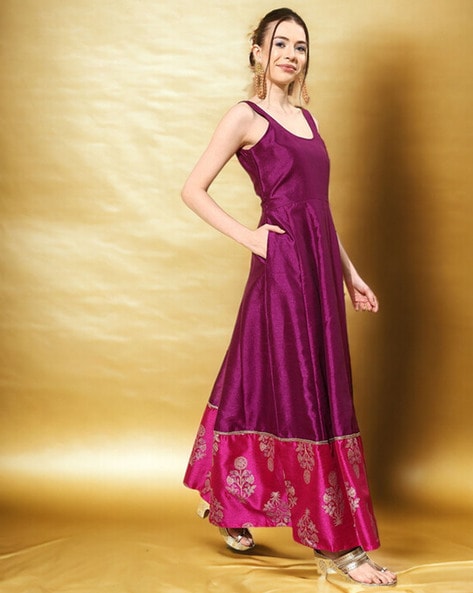 Elegant Long Border Silk Dresses
