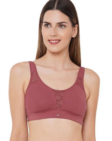 Buy SOIE Women's Non-Padded Non-Wired Maternity Pink Bra for Women