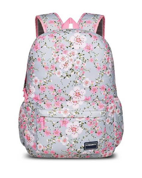 Grey floral cheap backpack