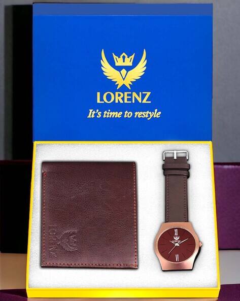 LORENZ Men Analogue Watch & Wallet Combo Set - CM-2043WL-62