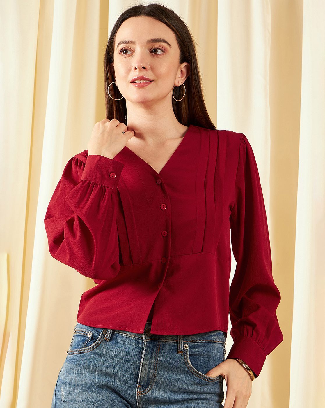 Discover 112+ maroon top with jeans best