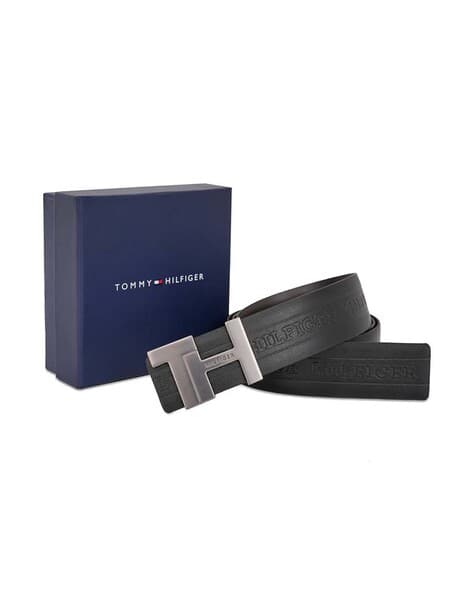 TOMMY HILFIGER Logo Debossed Reversible Leather Belt