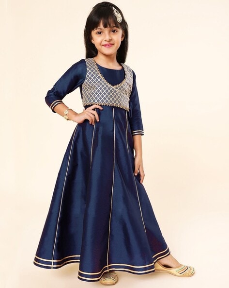 Buy Princess Floor Length Flower Girl Dress - Royal Blue