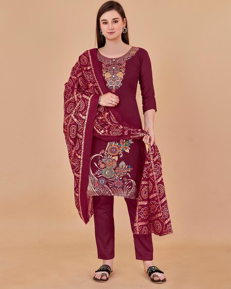 Women Self-Design Unstitched Dress Material Price in India