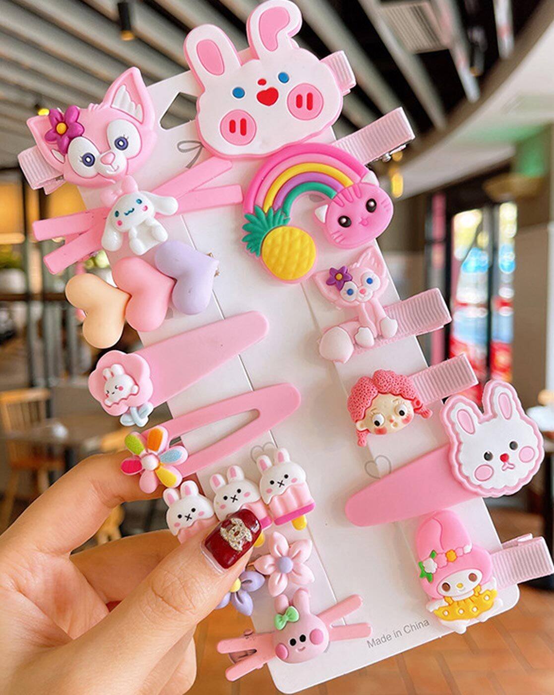 Buy Thrillz Pack Of 14 Bunny Pattern Hair Clips Online | Ajio.com