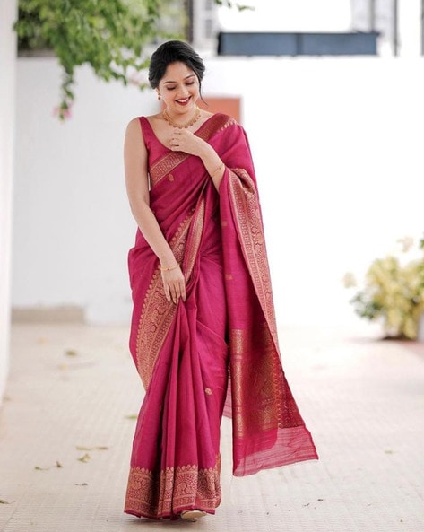 Buy Pink Sarees for Women by Awriya Online | Ajio.com