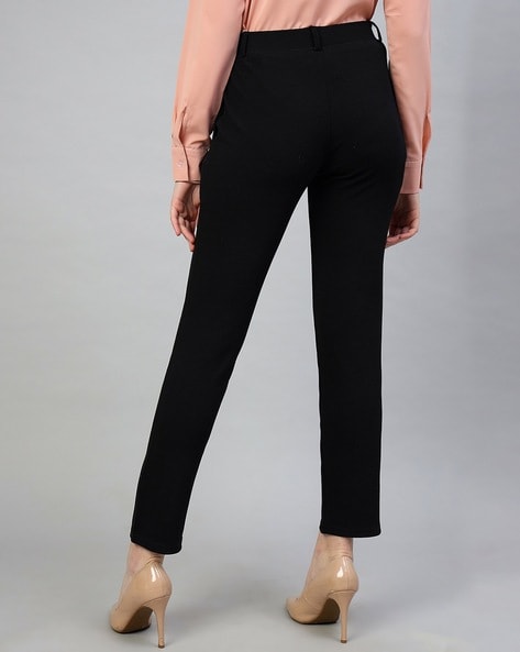 Women's Straight Slim Fit Trousers Elegant High Waist Solid Long Pants  Regular Classic Relaxed Straight Leg Pant (Black,Small,5,OZ) at Amazon  Women's Clothing store