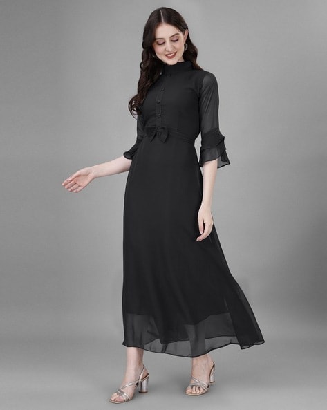 England Style Spring Autumn Long Dress Women V-neck Full Length Dress For  Office Lady Black Korean Dress Evening Night Clothing - Dresses - AliExpress